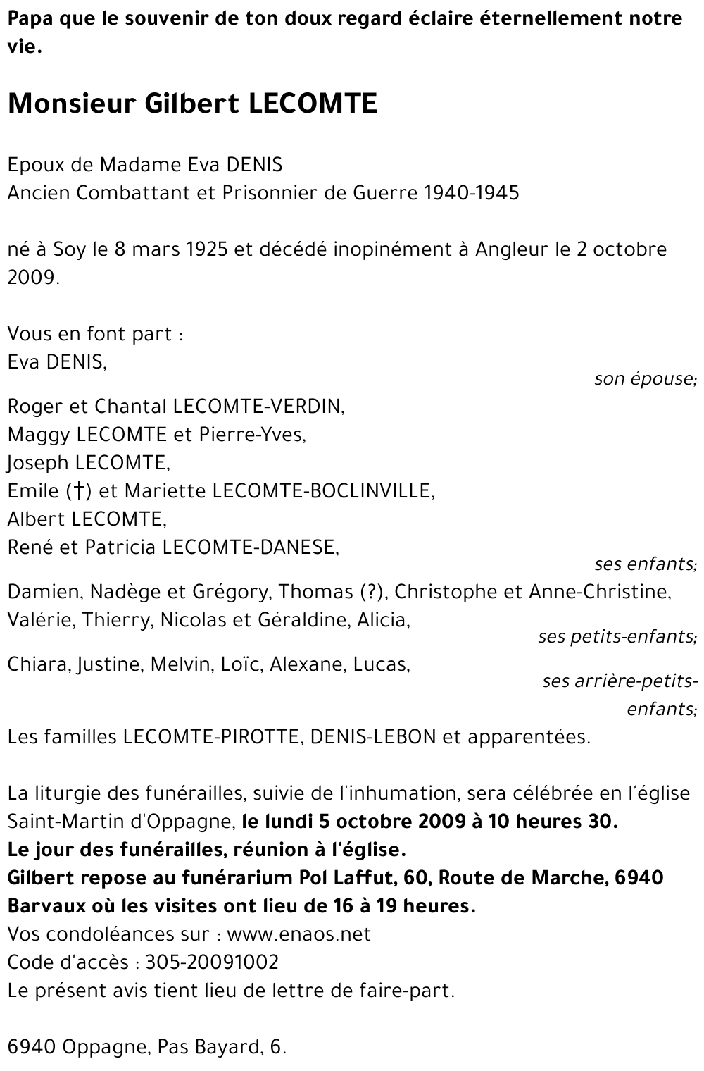Gilbert LECOMTE