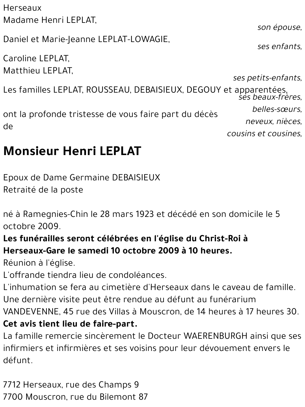 Henri LEPLAT
