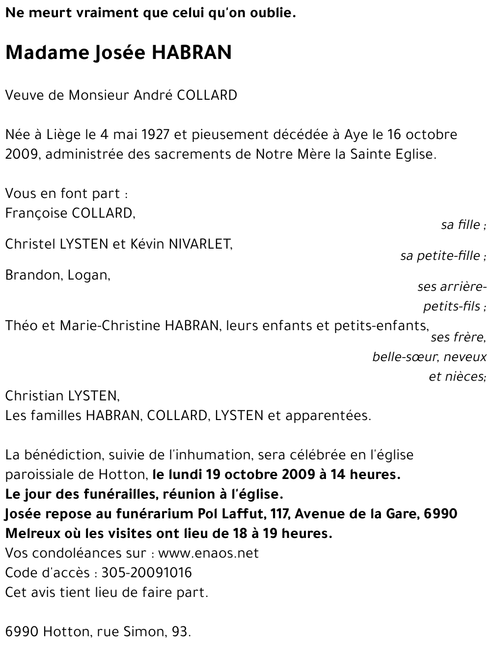 Josée HABRAN
