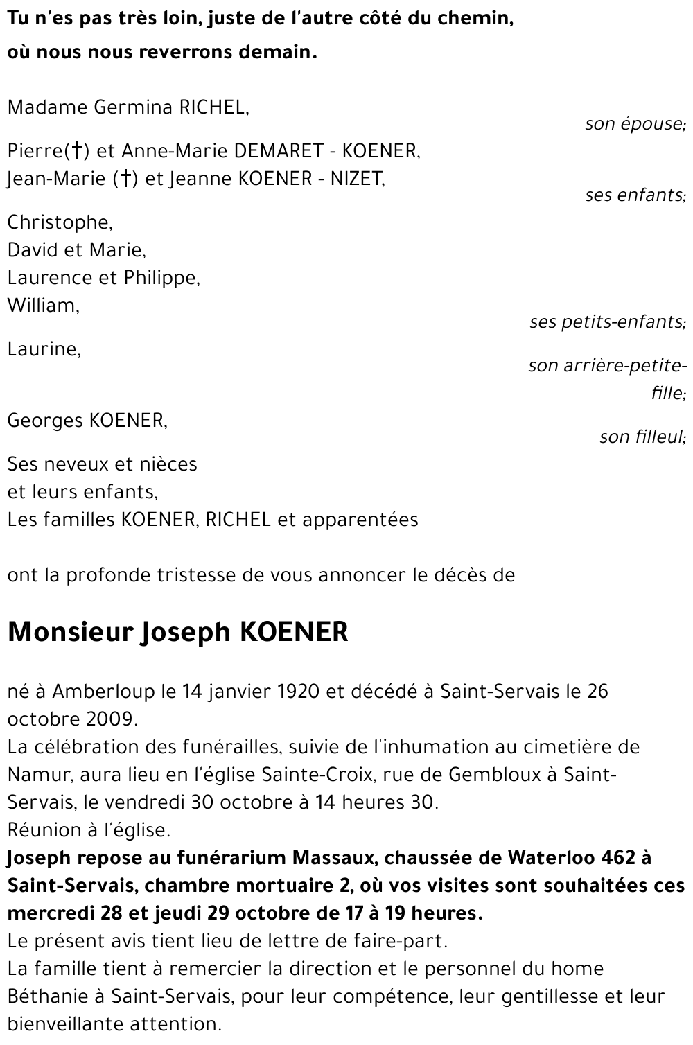 Joseph KOENER
