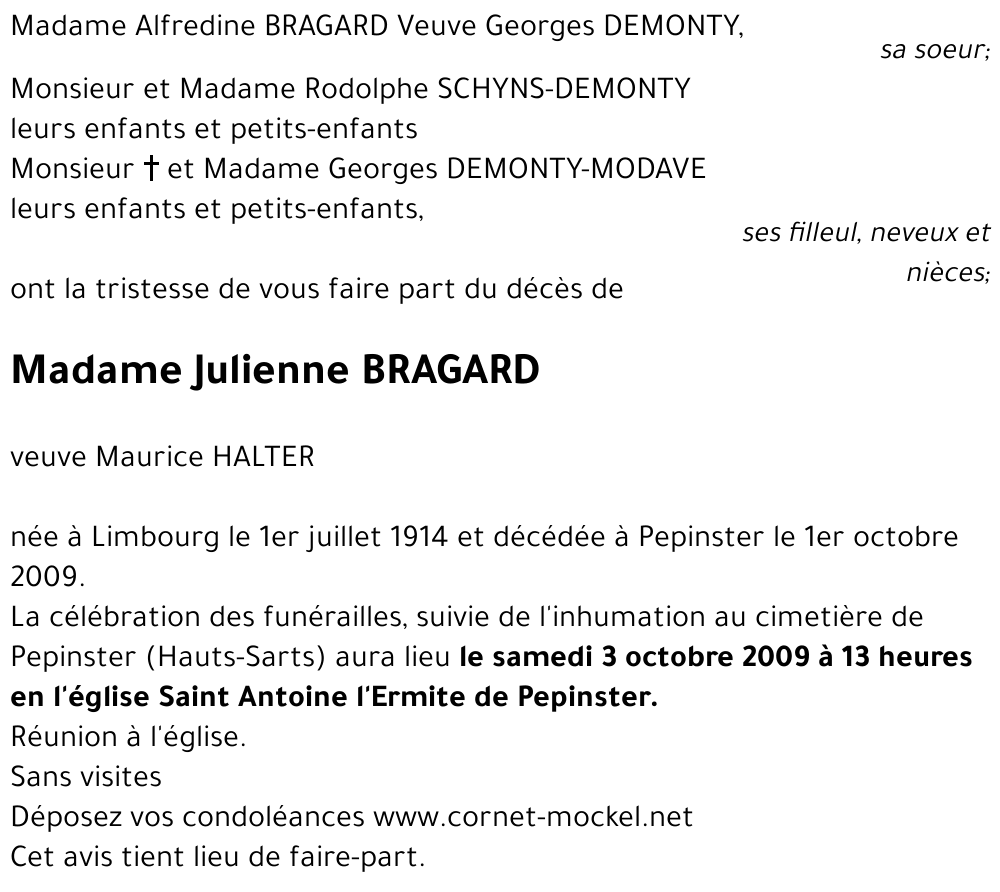 Julienne BRAGARD