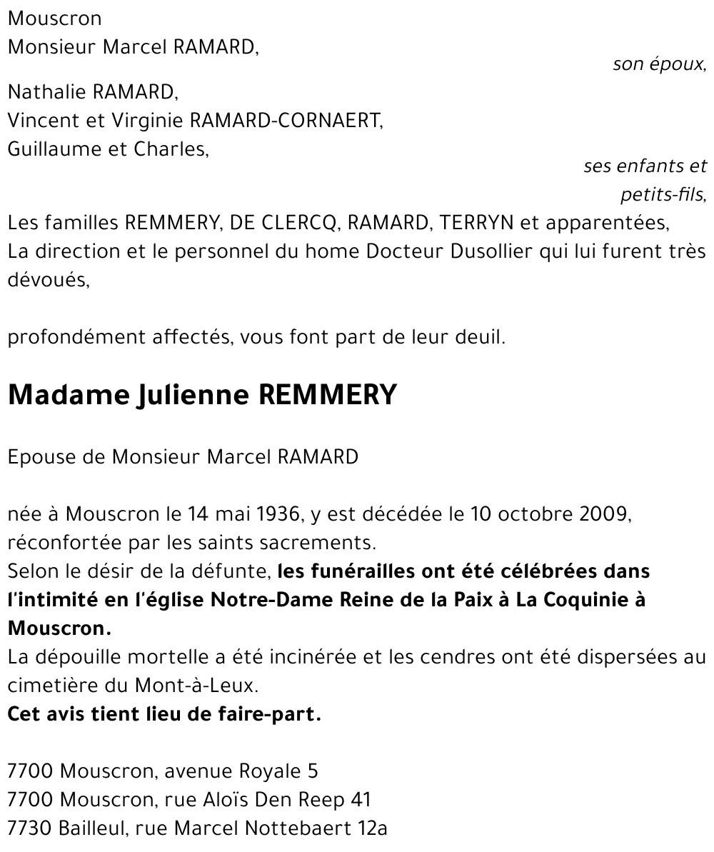 Julienne REMMERY