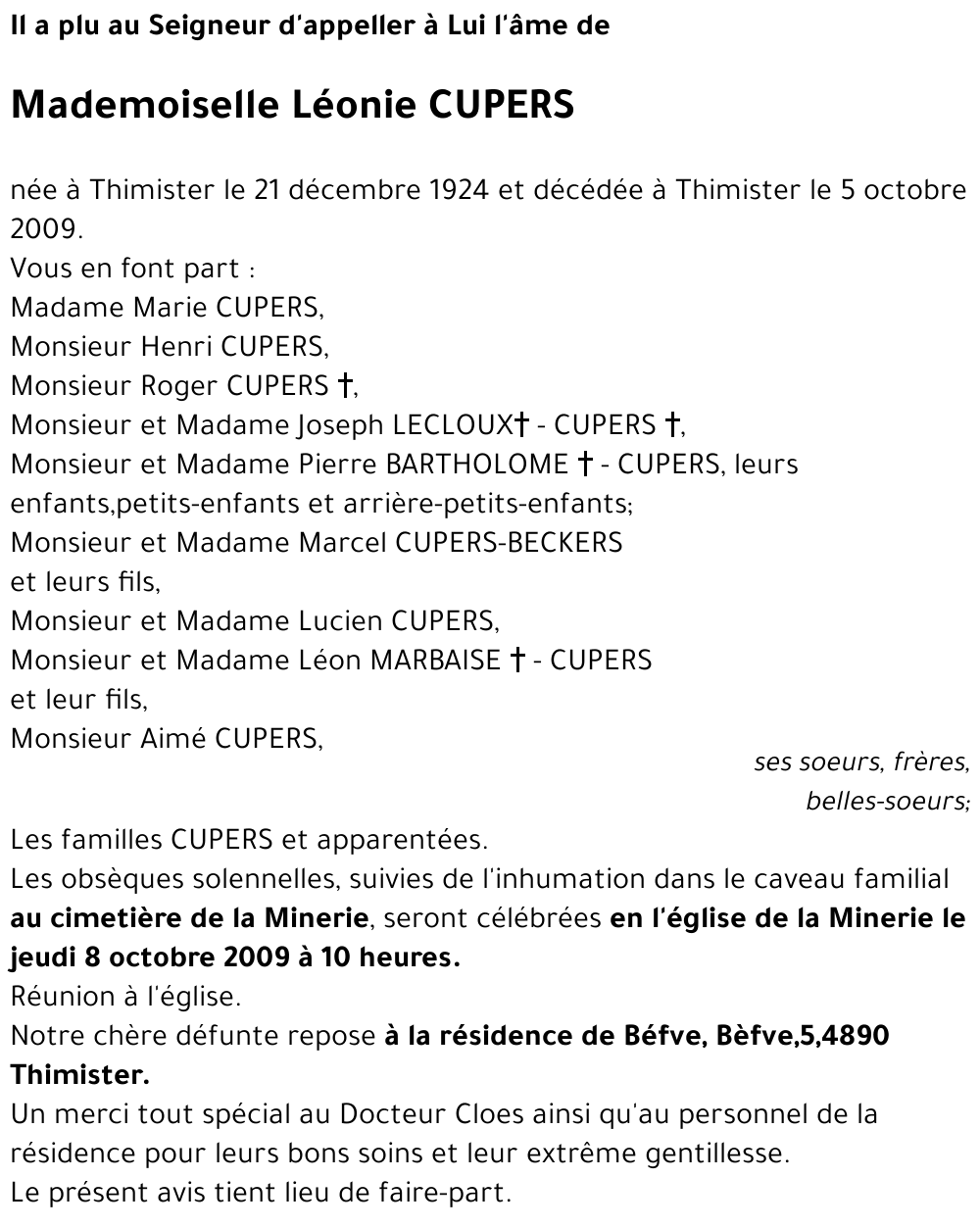 Léonie CUPERS