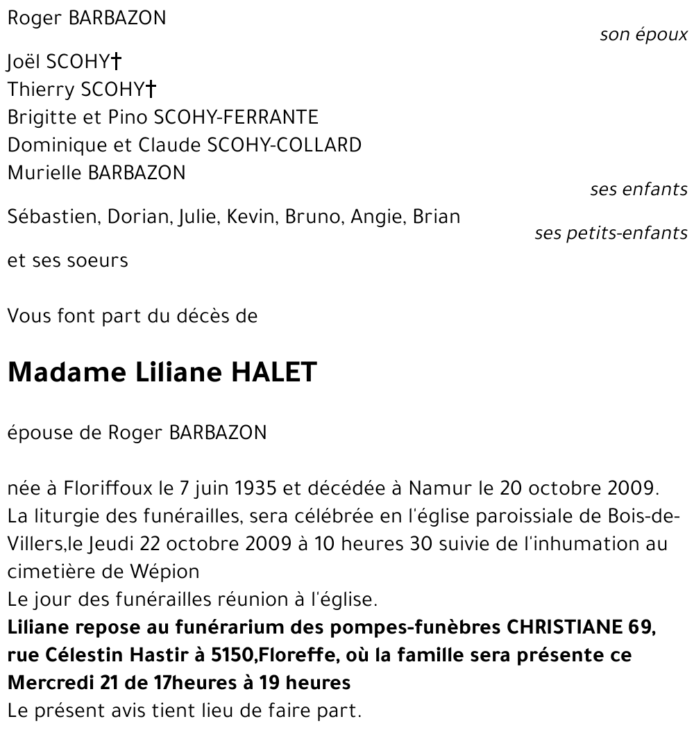 Liliane HALET