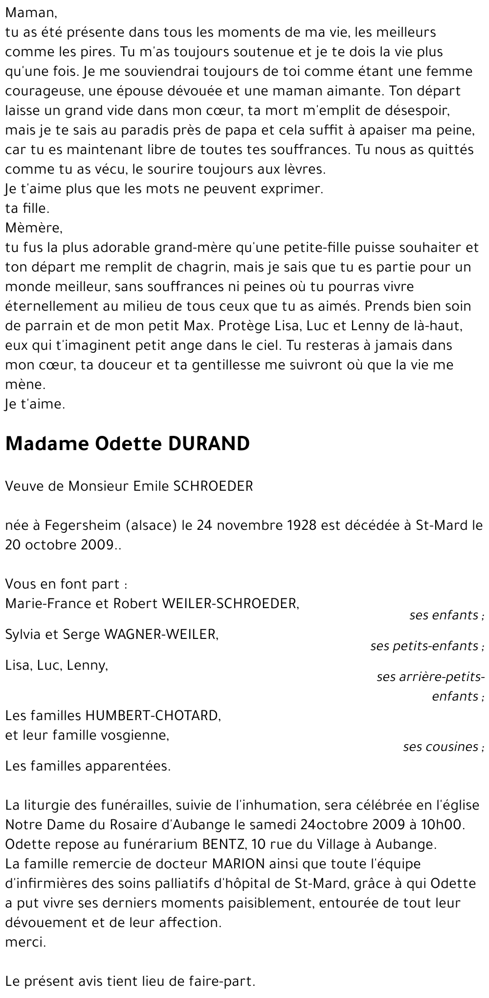 Odette DURAND