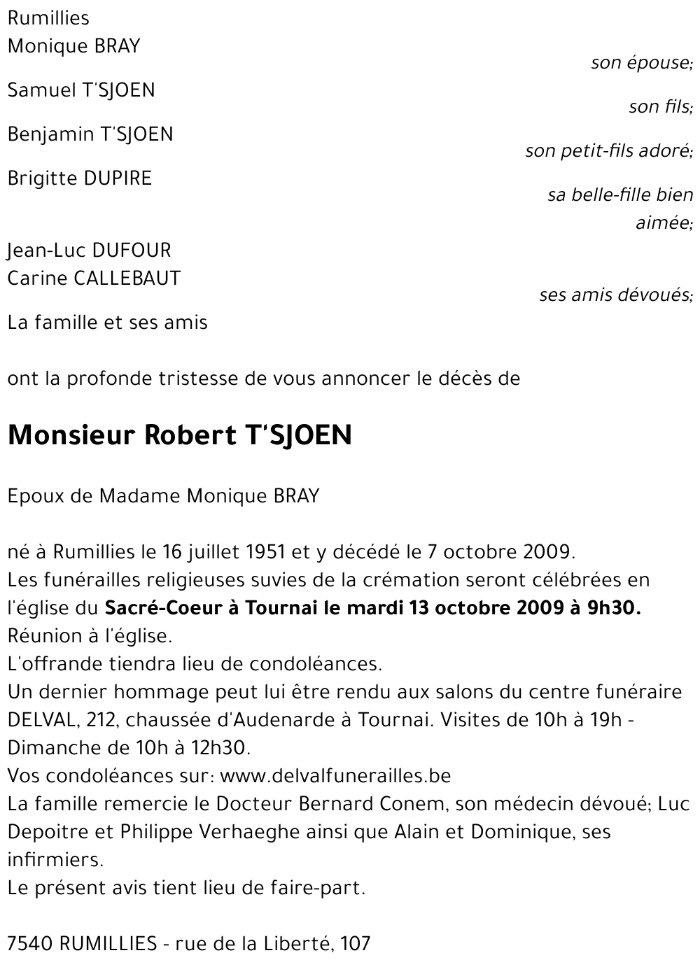 Robert T'SJOEN