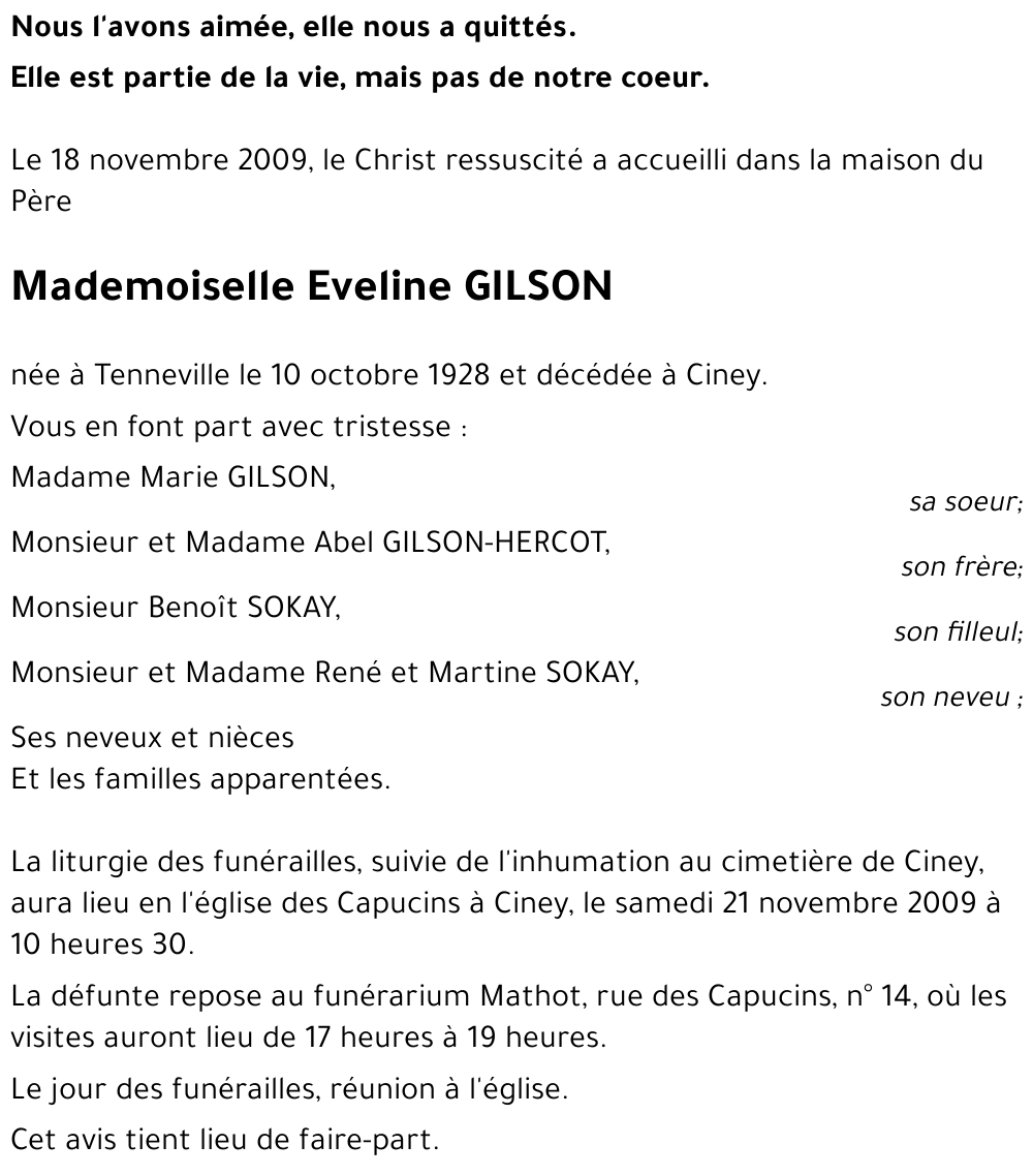 Eveline GILSON