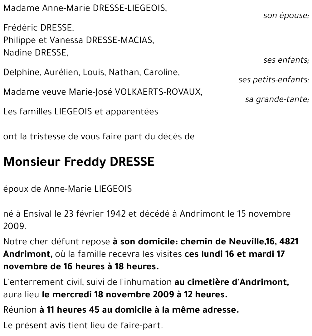 Freddy DRESSE