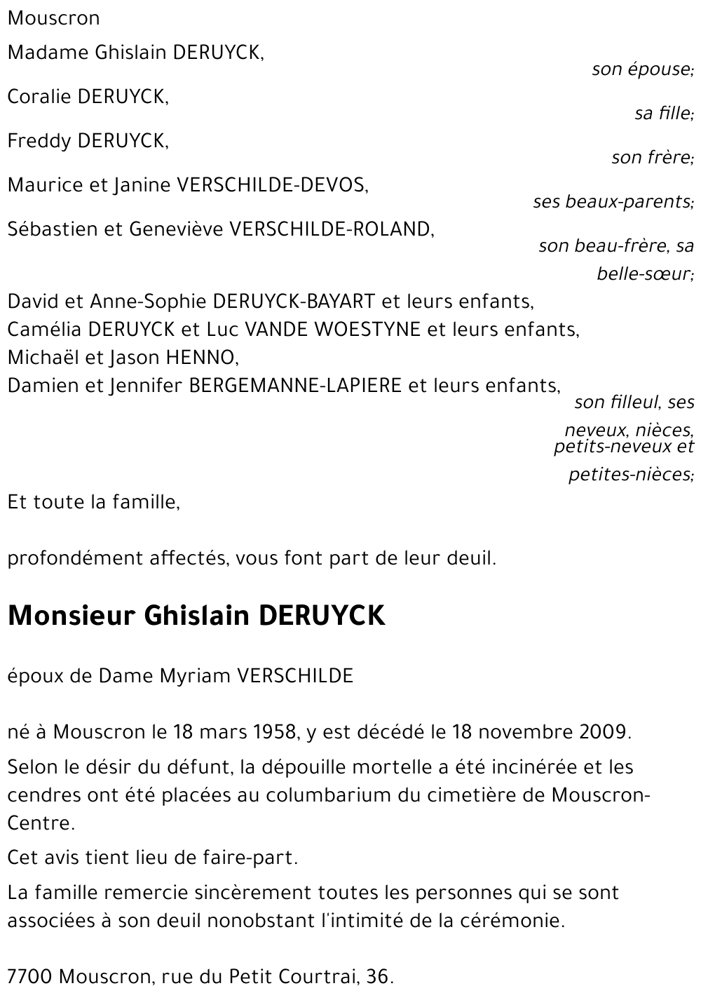 Ghislain DERUYCK