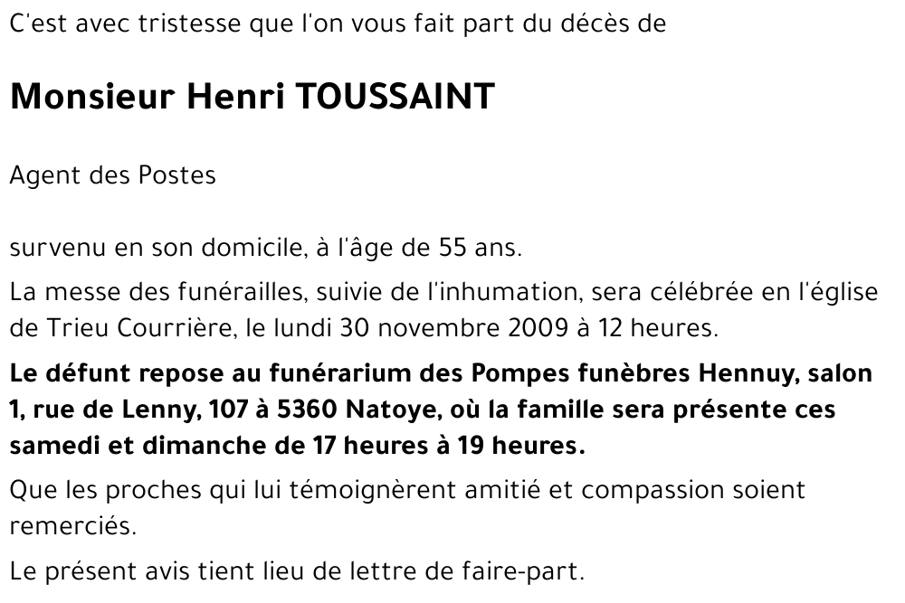 Henri TOUSSAINT