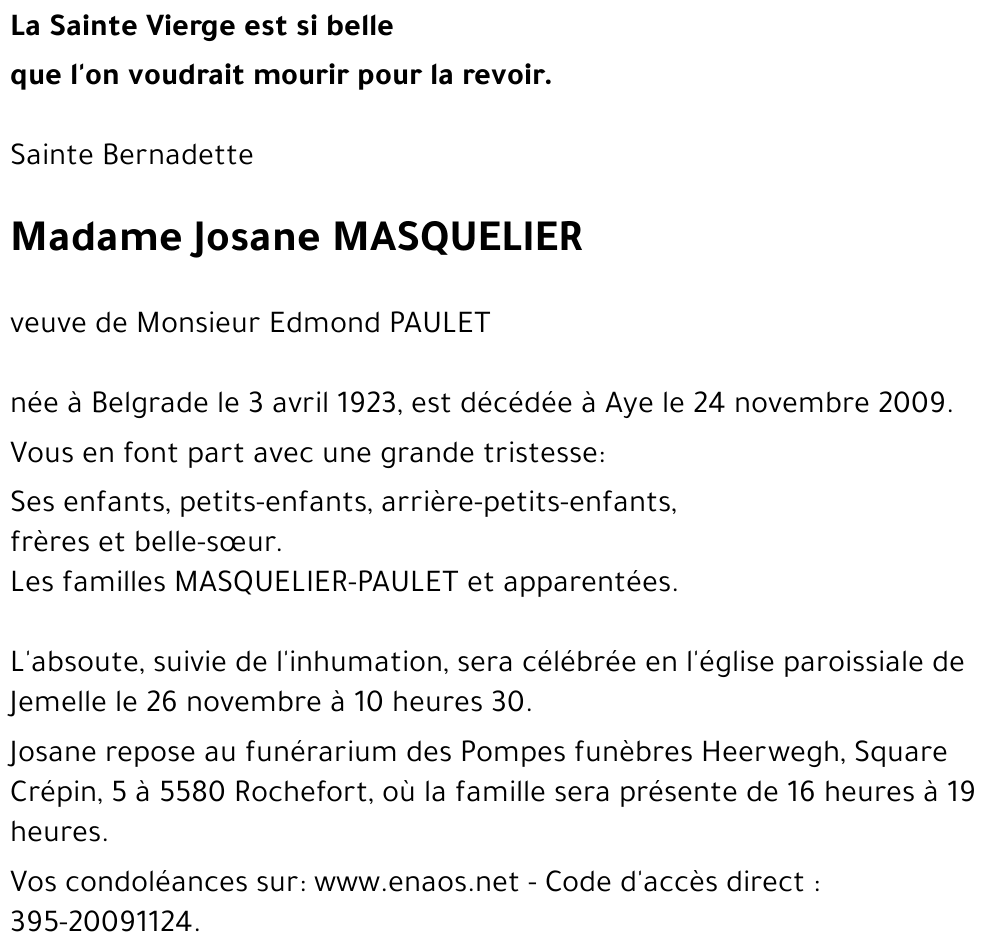 Josane MASQUELIER