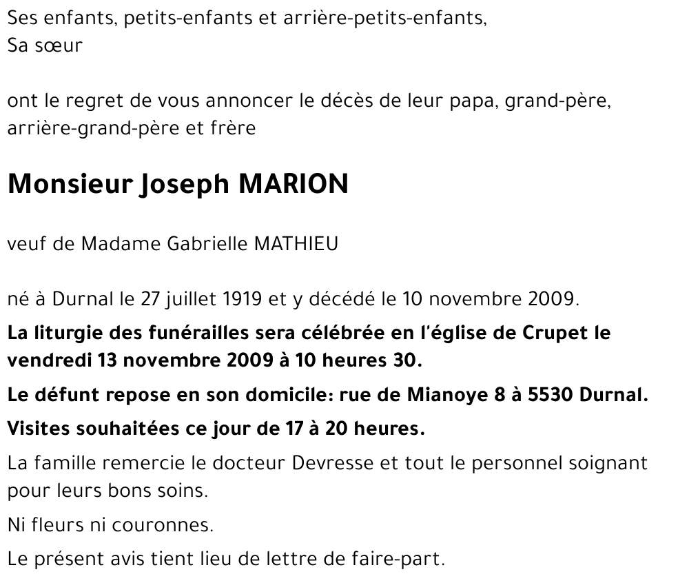 Joseph MARION