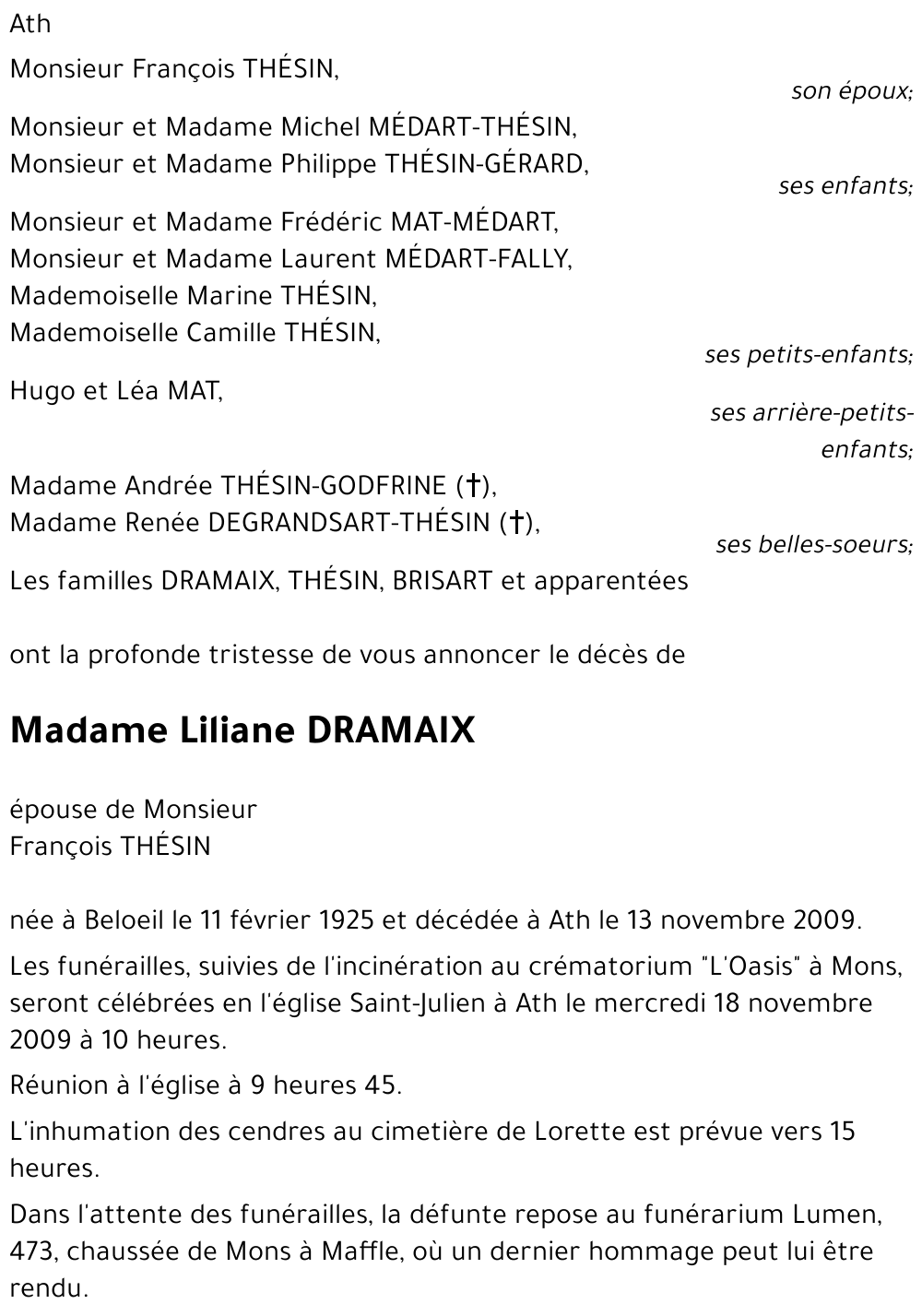 Liliane DRAMAIX