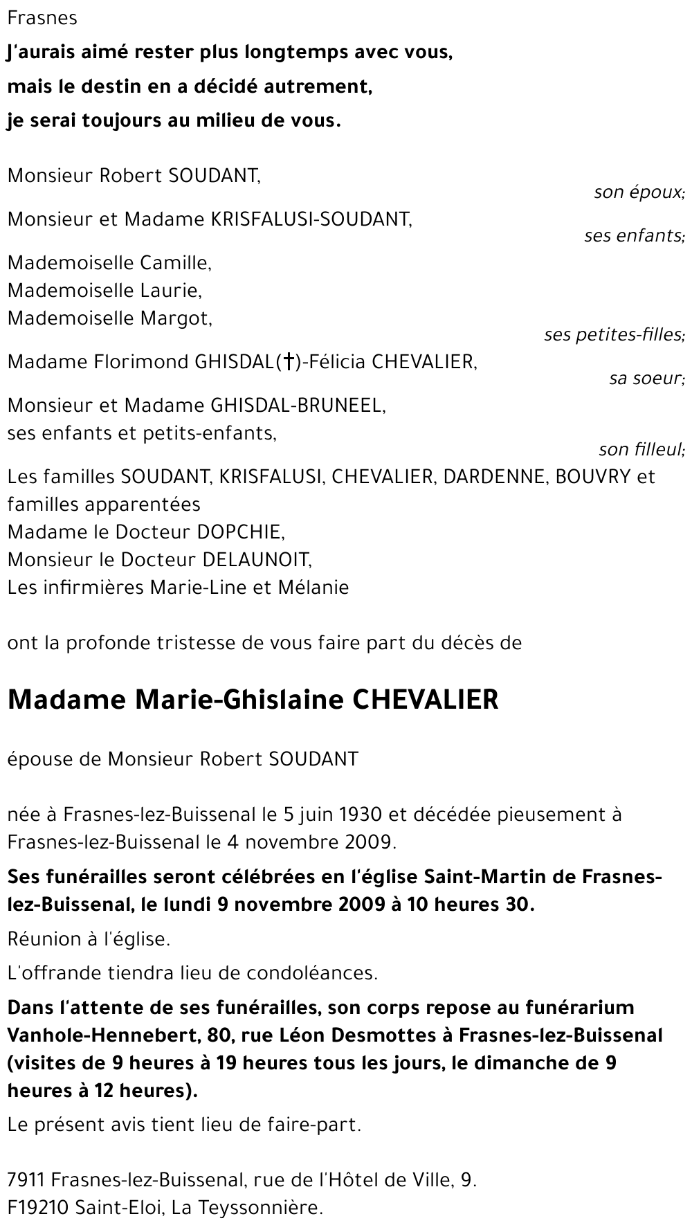 Marie-Ghislaine CHEVALIER