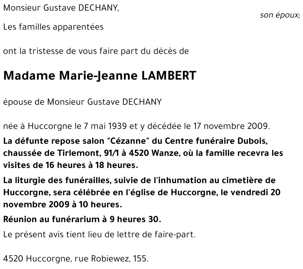 Marie-Jeanne LAMBERT