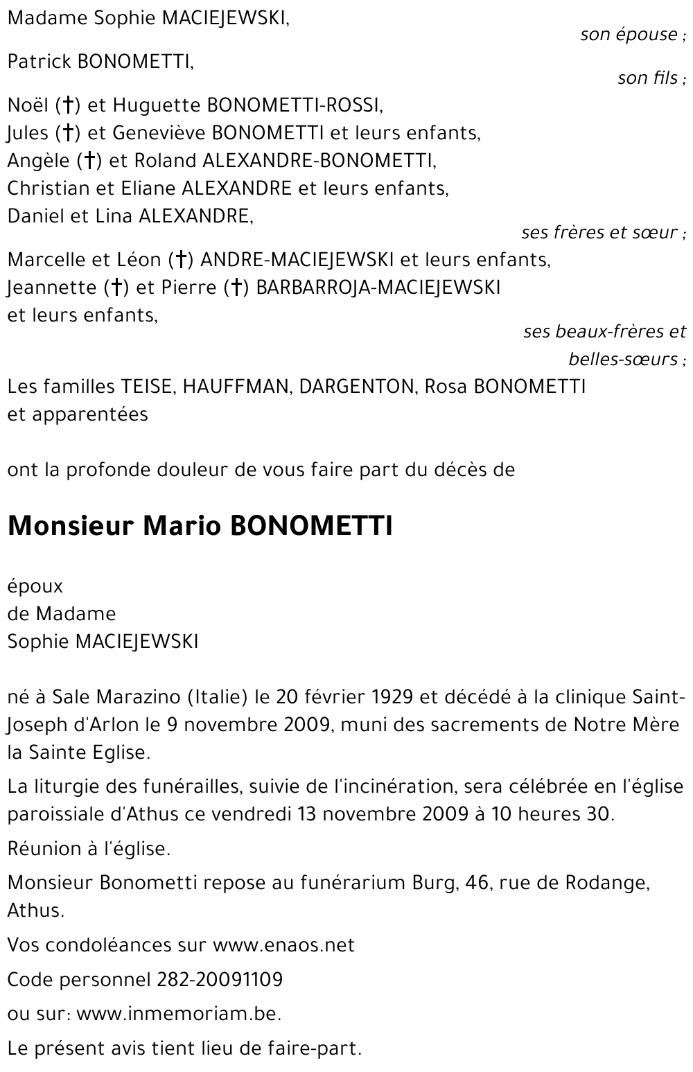 Mario BONOMETTI