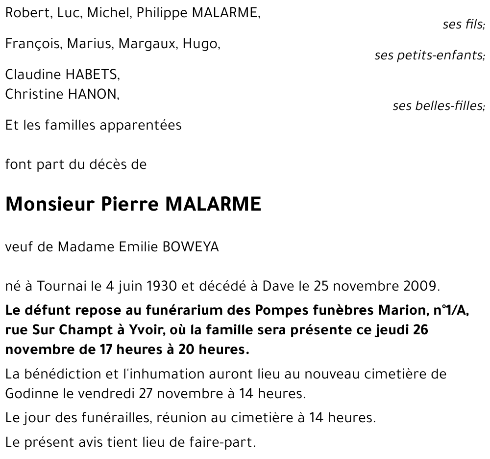Pierre MALARME