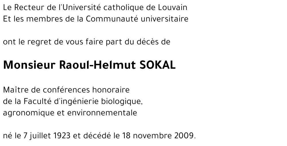 Raoul-Helmut SOKAL