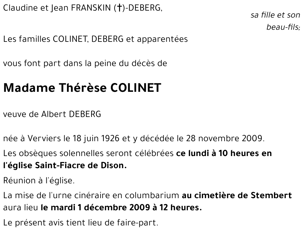 Thérèse COLINET