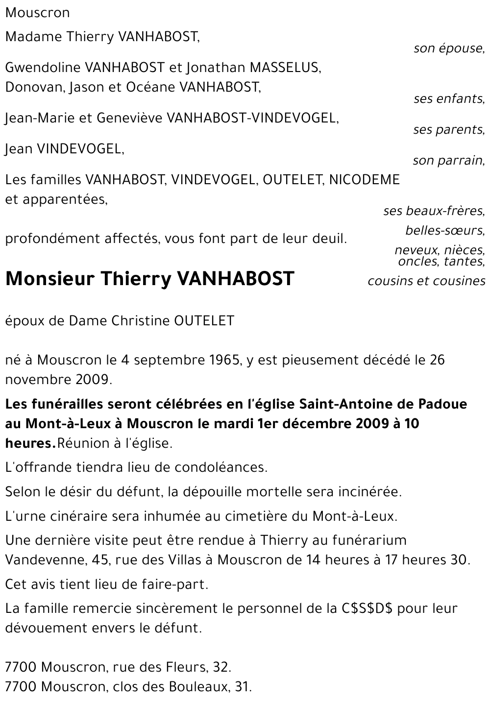 Thierry VANHABOST