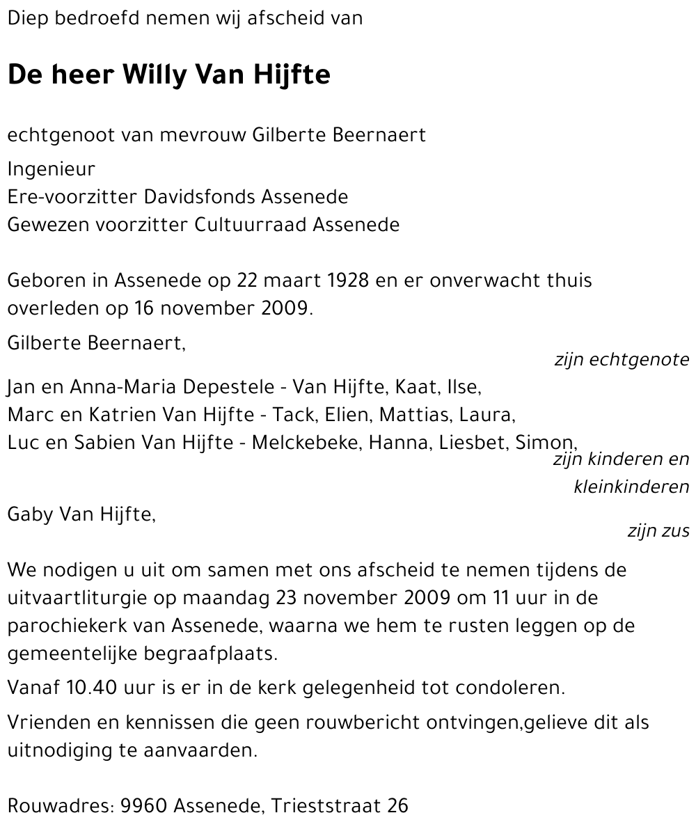 Willy Van Hijfte