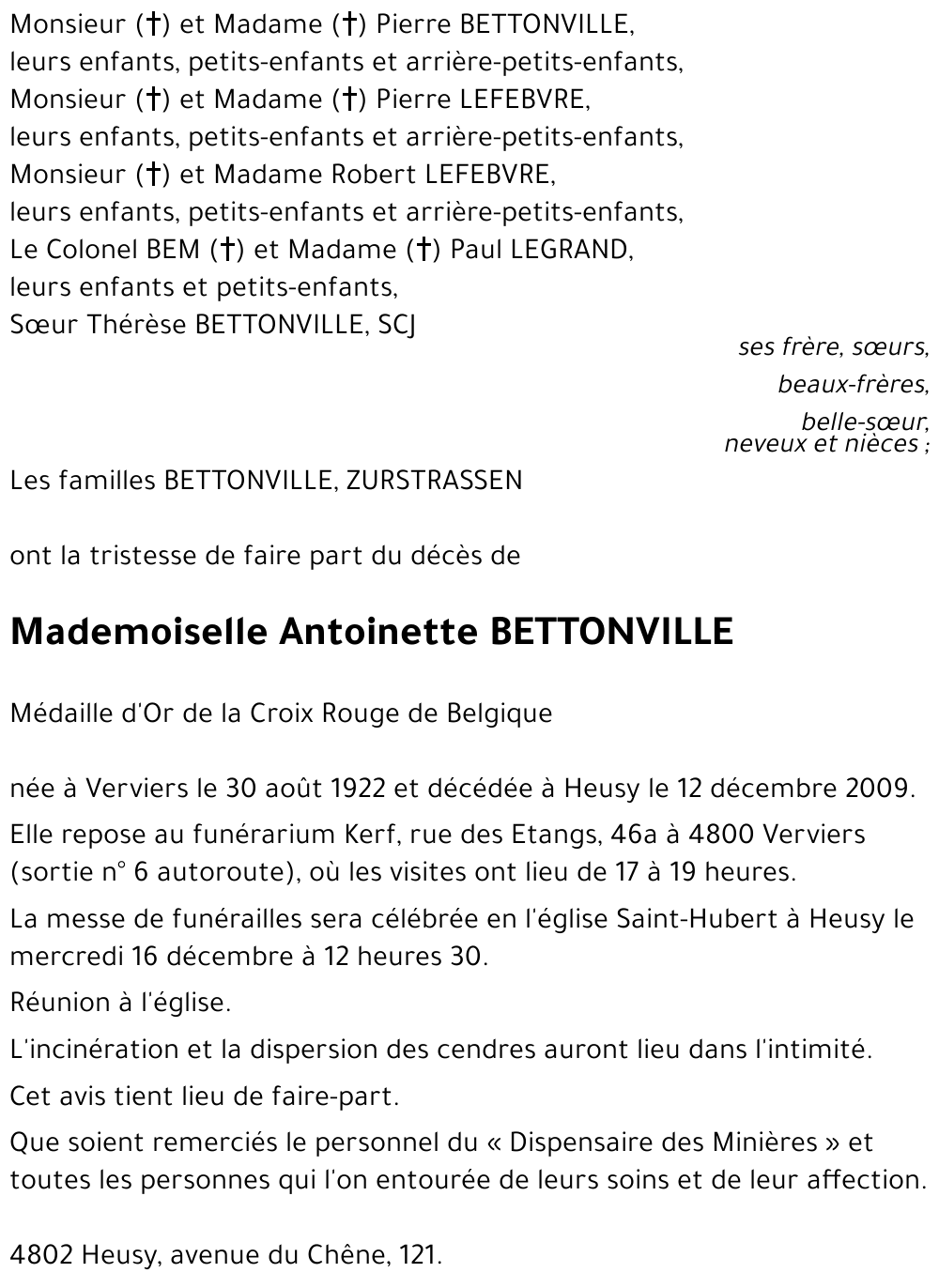 Antoinette BETTONVILLE