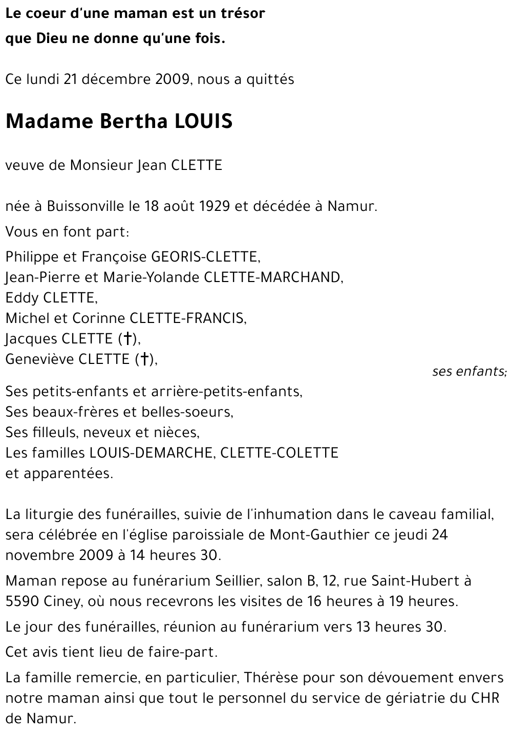 Bertha LOUIS