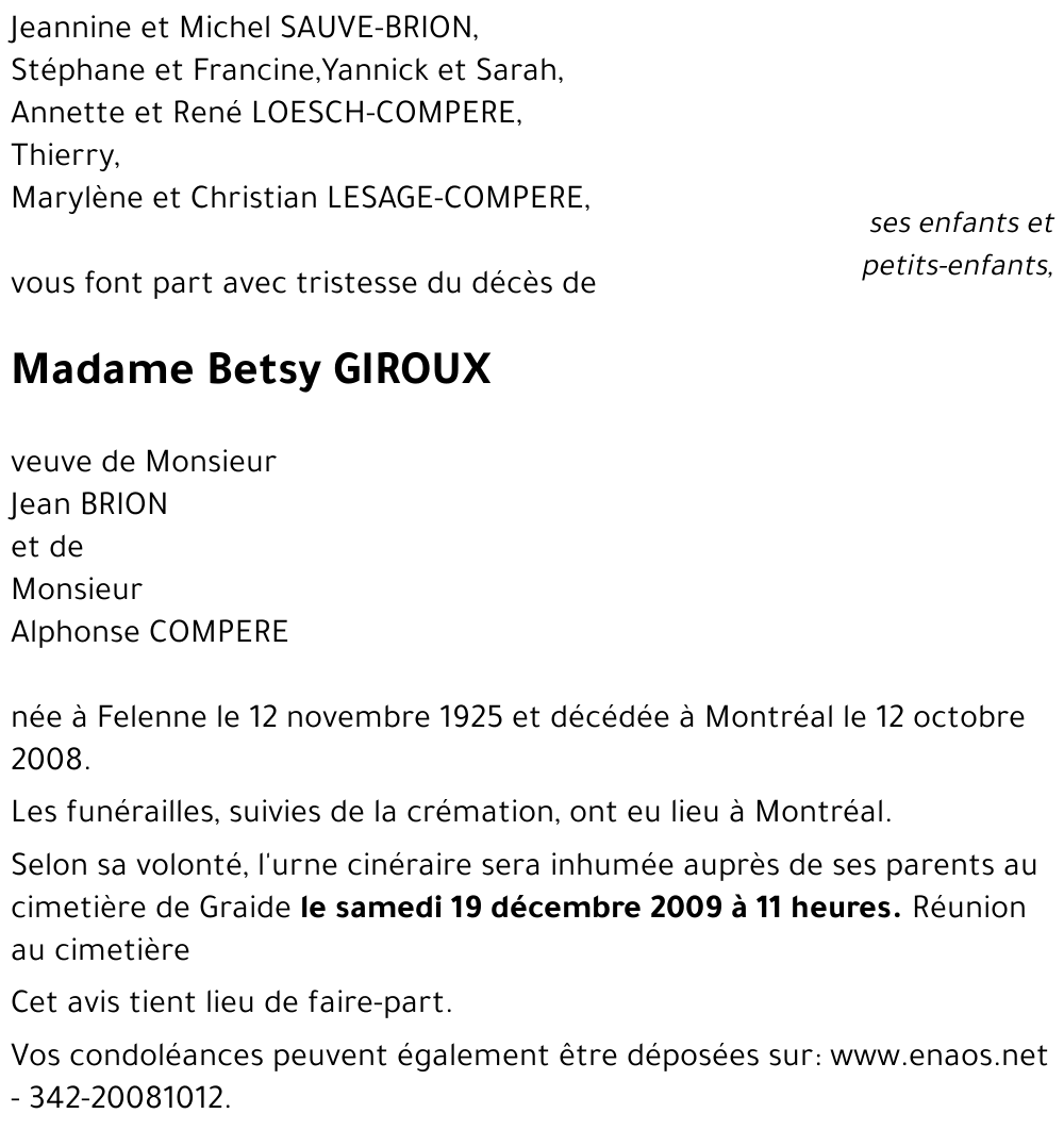 Betsy GIROUX