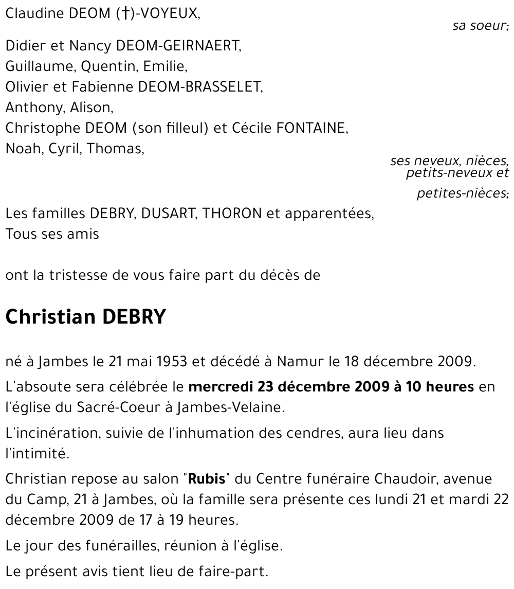 Christian DEBRY