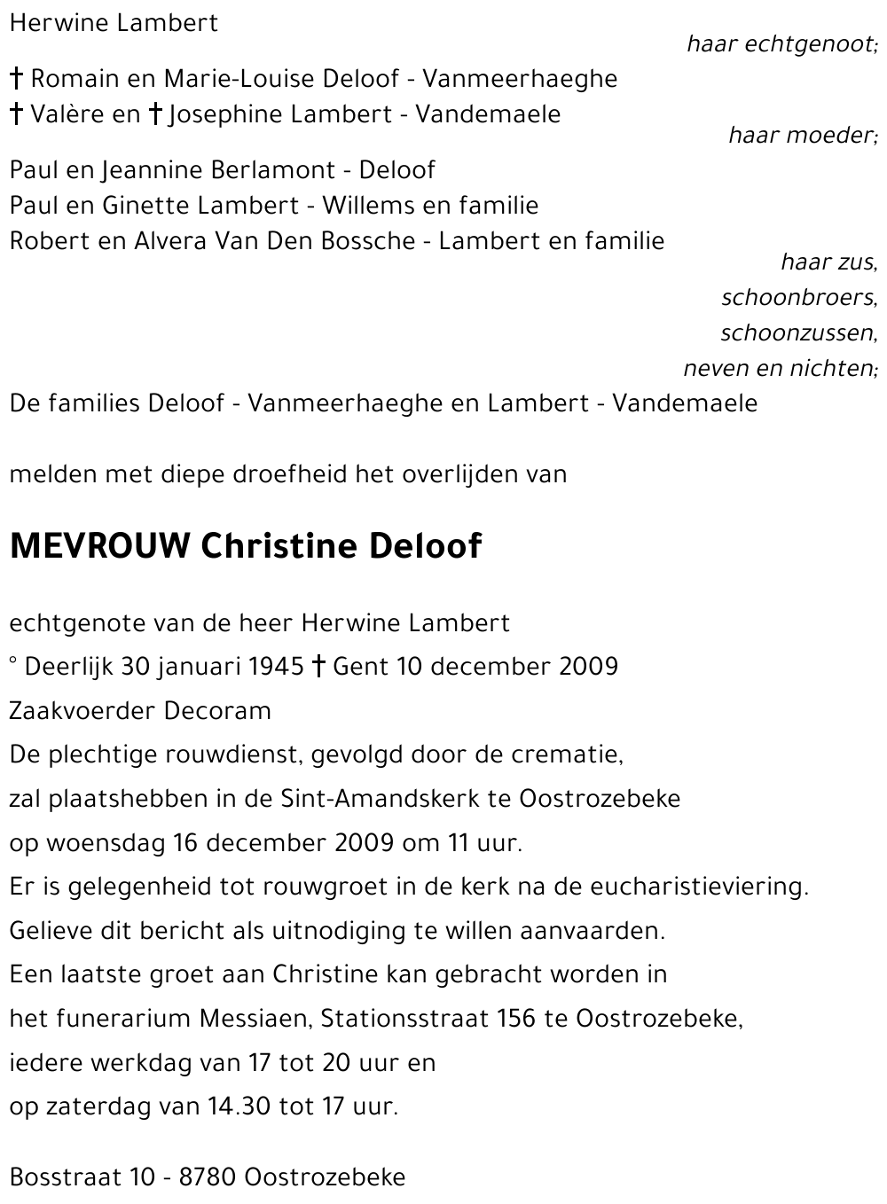 Christine Deloof