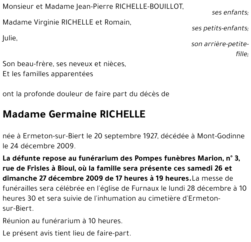 Germaine RICHELLE