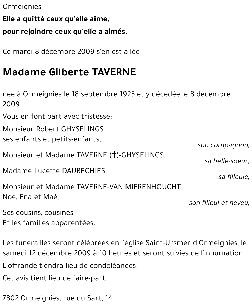 Gilberte Taverne