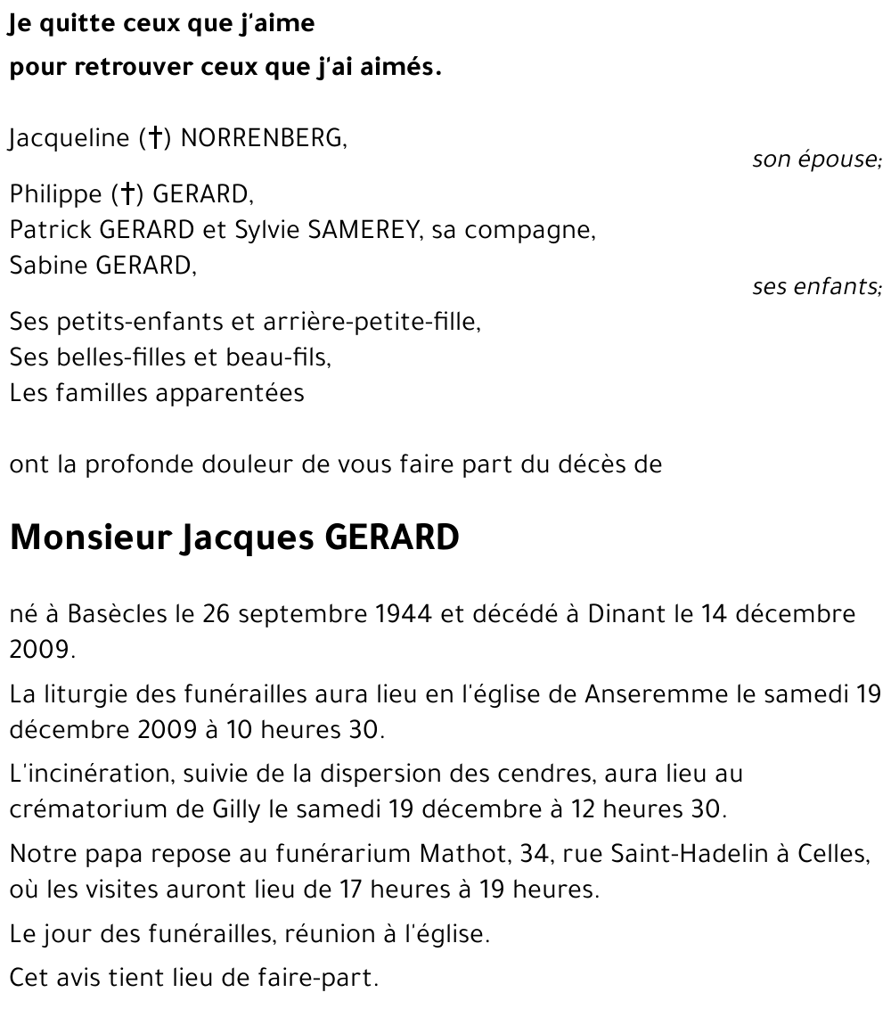 Jacques GERARD