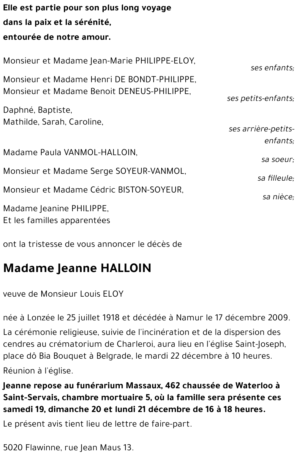 Jeanne HALLOIN