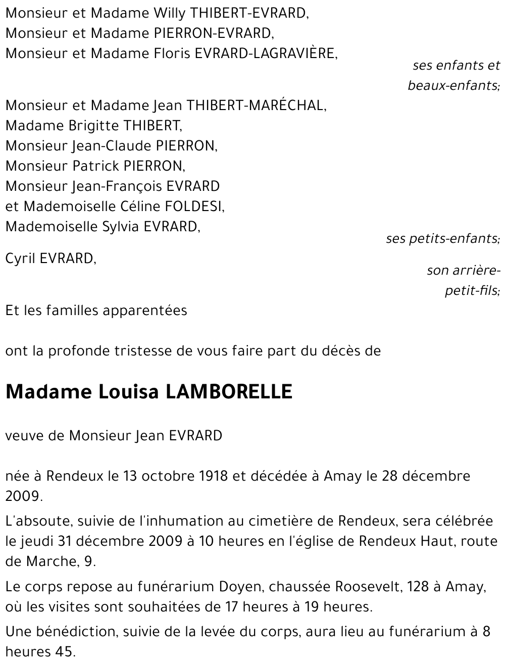 Louisa LAMBORELLE