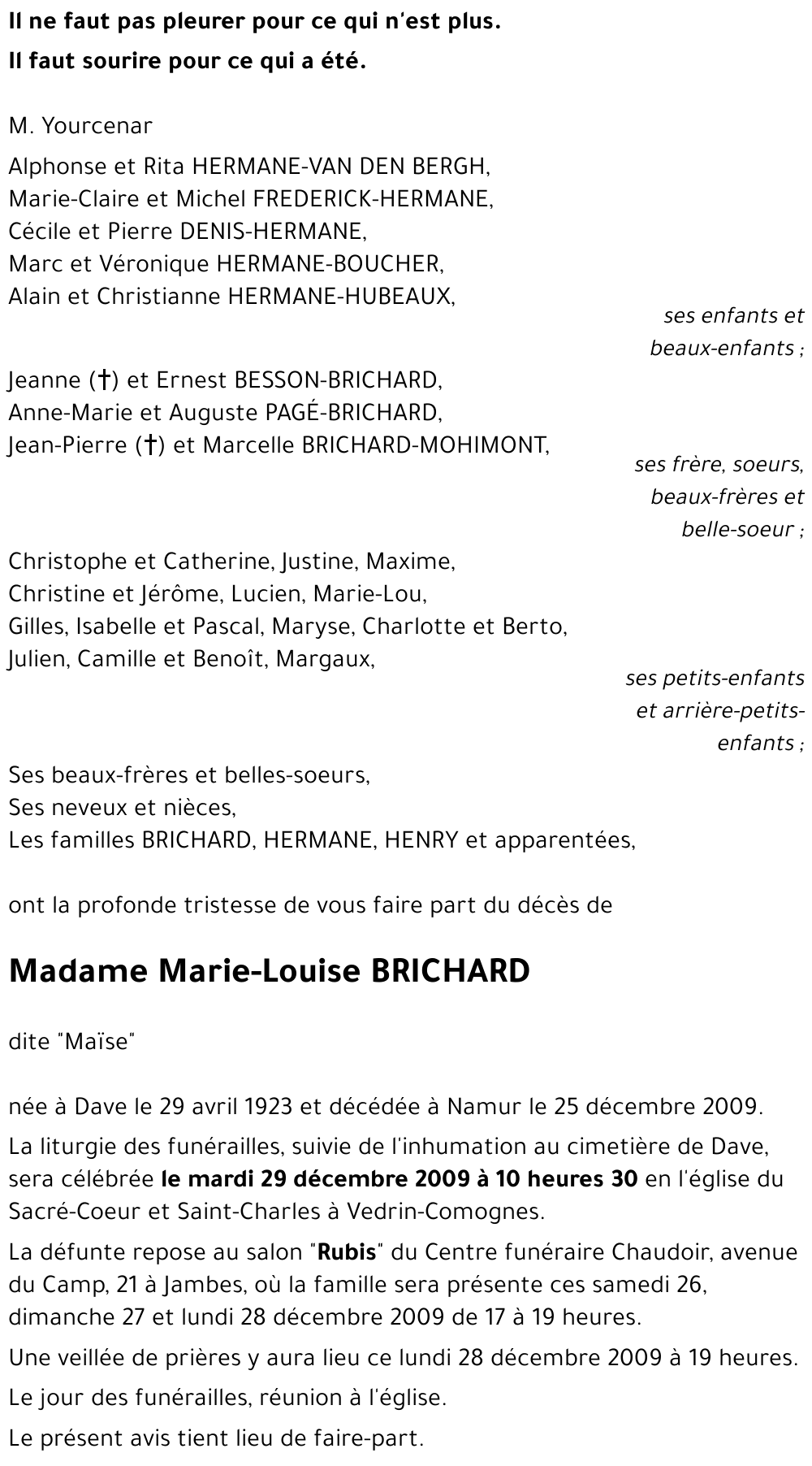 Marie-Louise BRICHARD