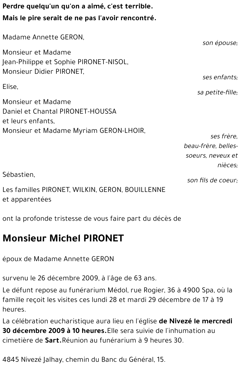 Michel PIRONET