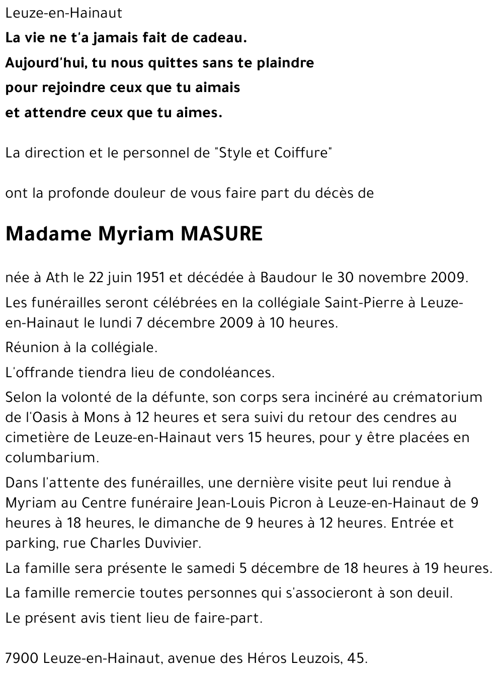 Myriam MASURE