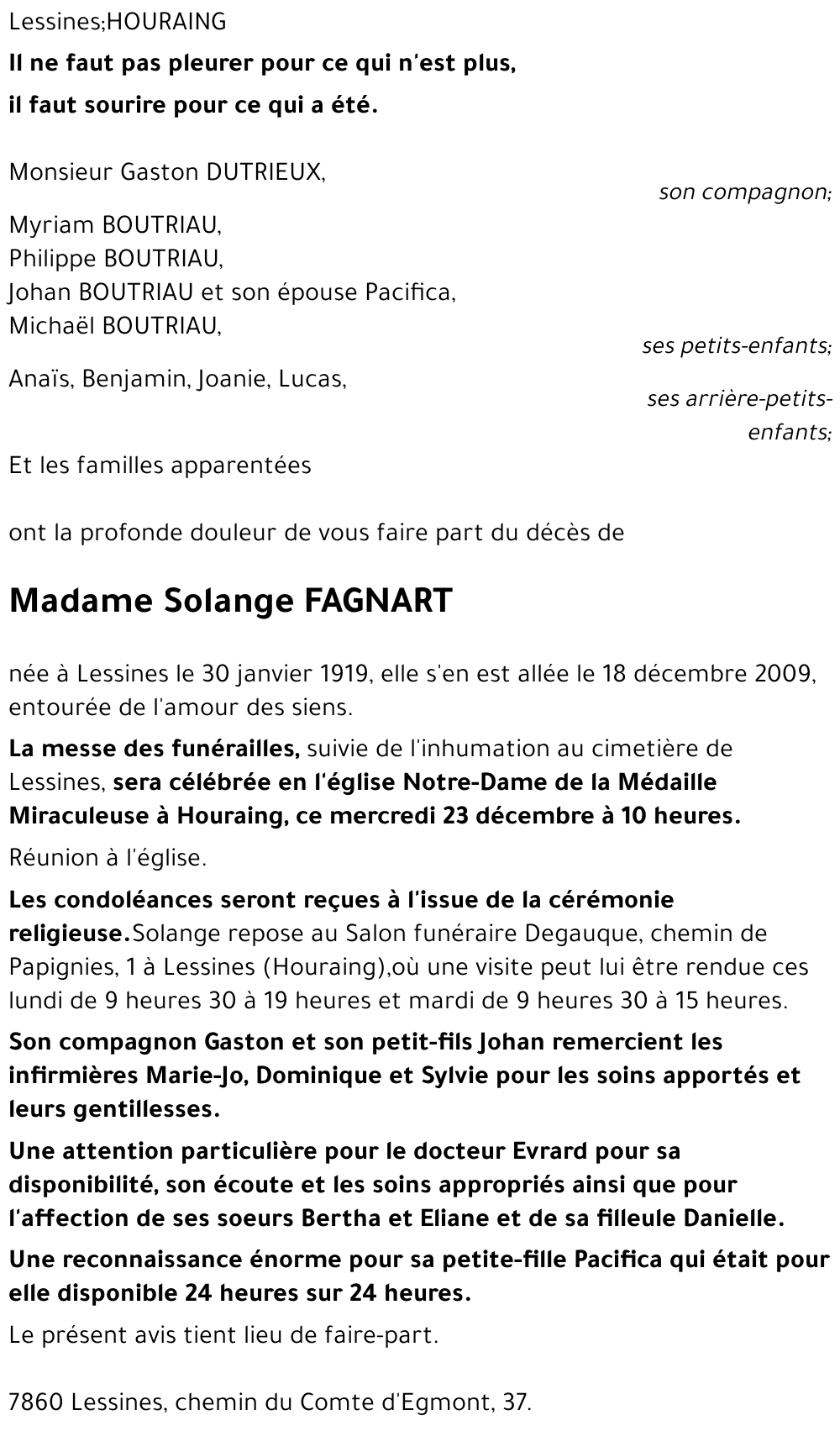 Solange FAGNART