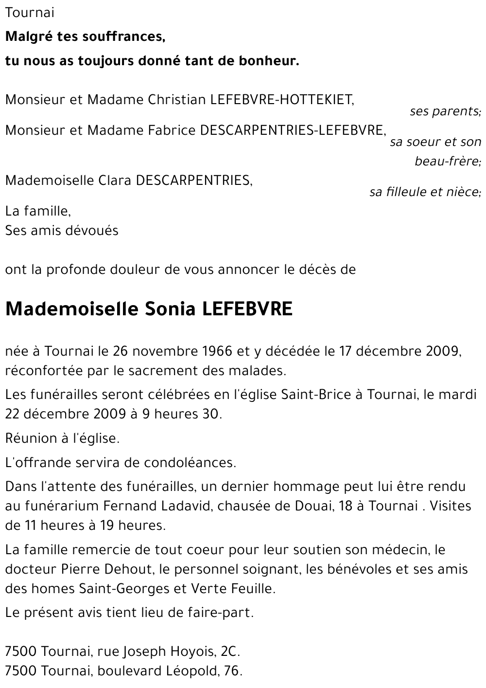 Sonia LEFEBVRE