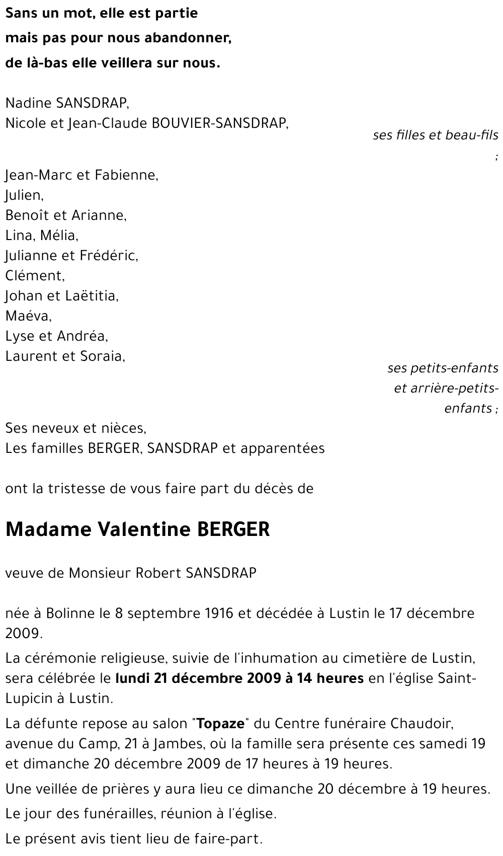 Valentine BERGER