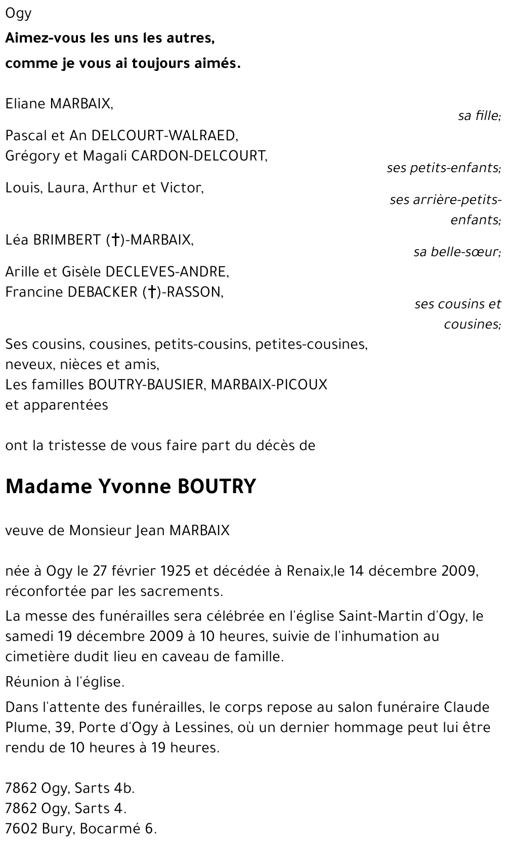 Yvonne BOUTRY