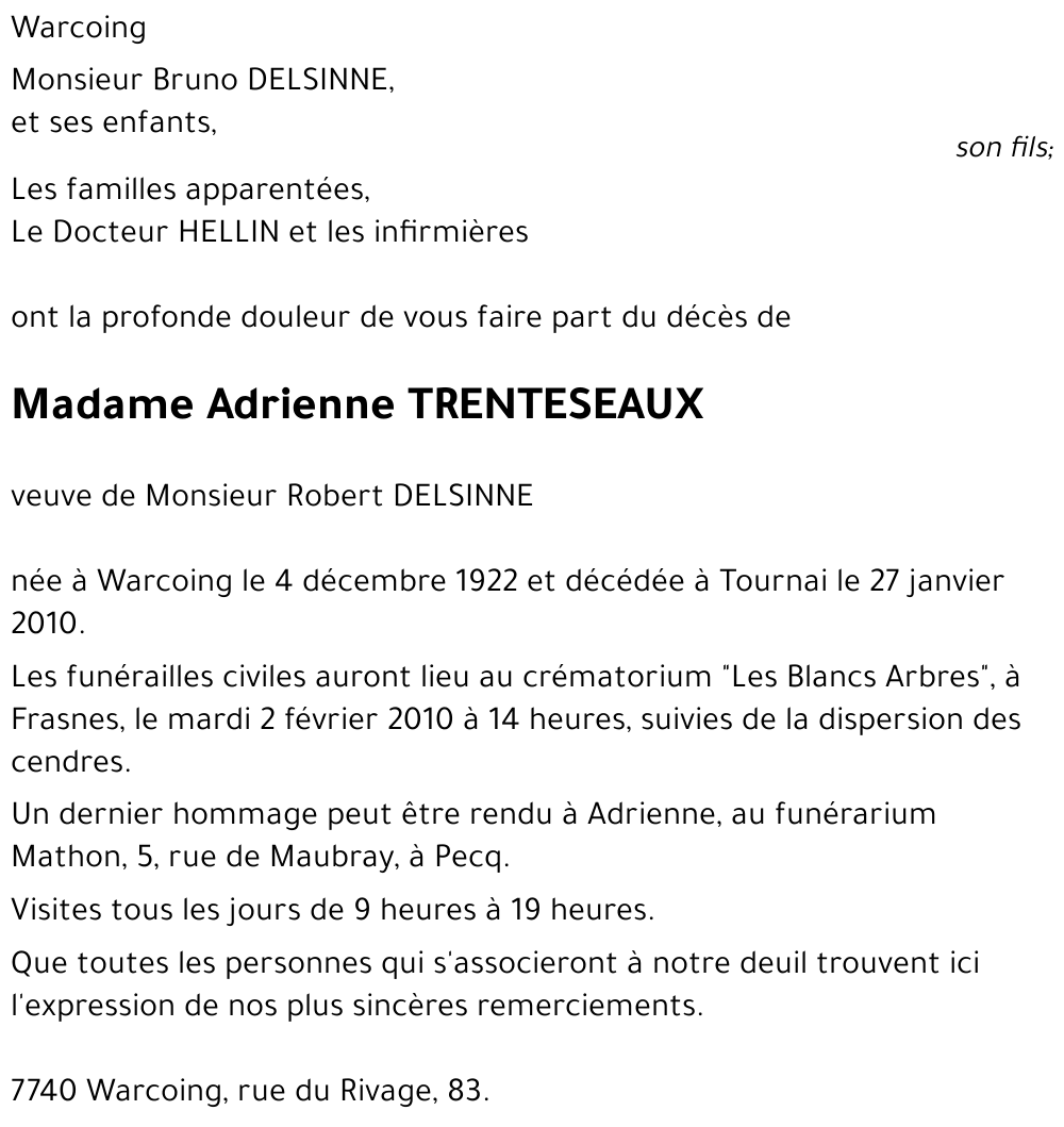 Adrienne TRENTESEAUX