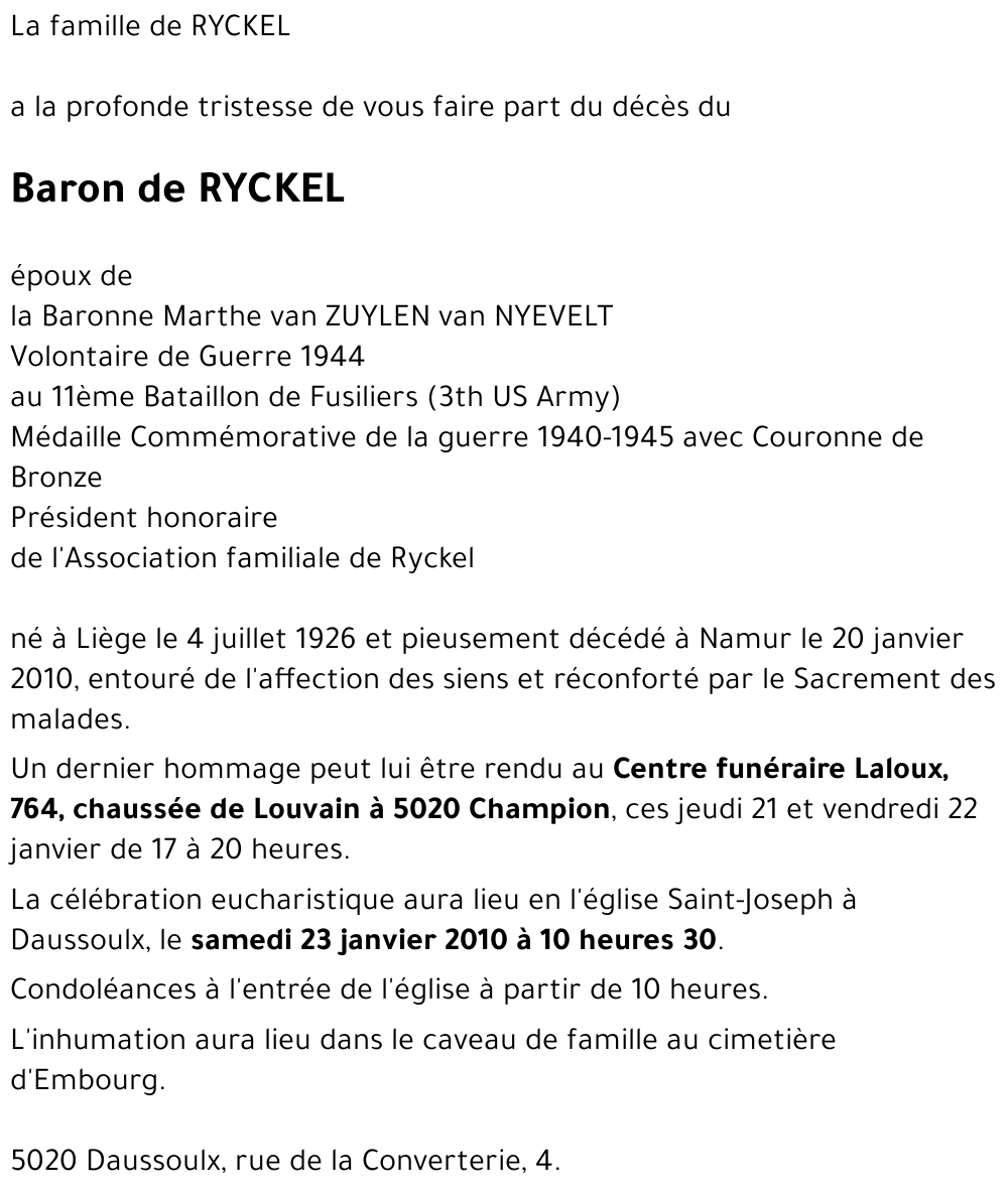 Baudouin de RYCKEL