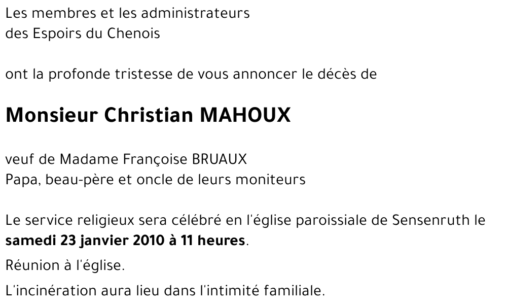 Christian MAHOUX