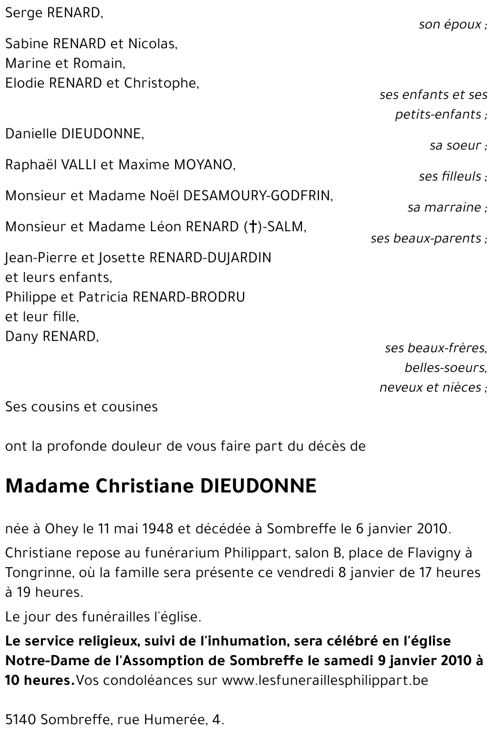 Christiane DIEUDONNE