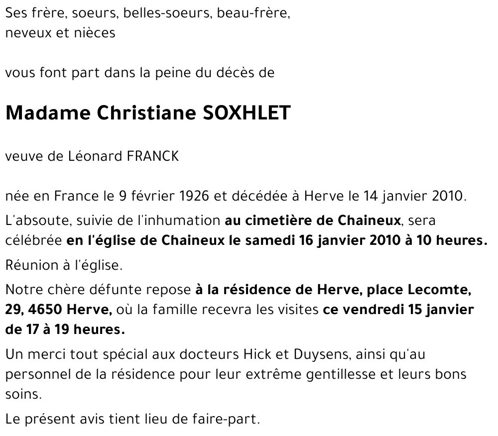 Christiane SOXHLET