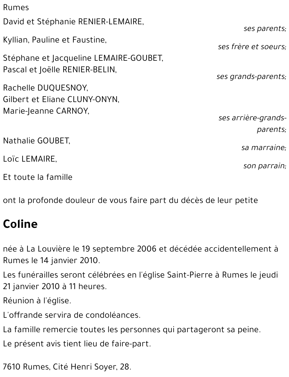 Coline RENIER