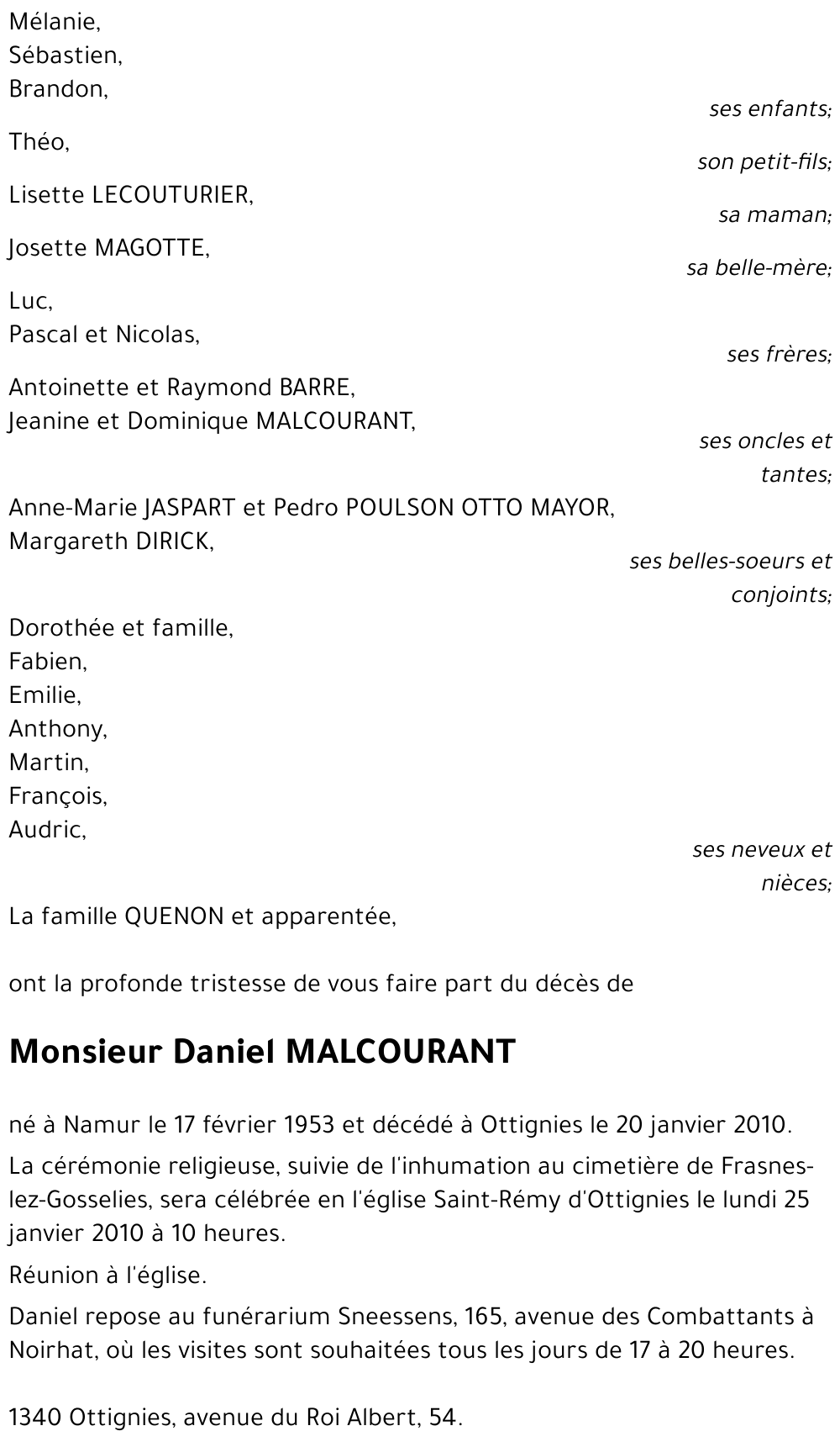 Daniel MALCOURANT