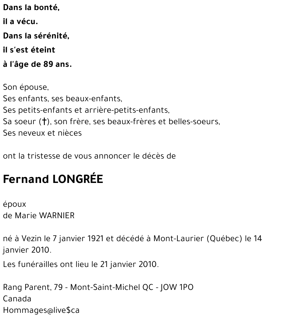 Fernand LONGREE